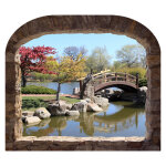 Sticker trompe l'oeil jardin japonais