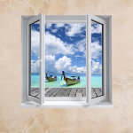 Sticker trompe l'oeil reste  la mer