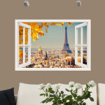 Sticker trompe l'oeil paris en or