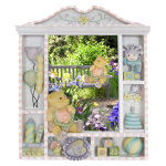 Stickers trompe l'oeil - oursons dans le jardin Stickers trompe l'oeil - oursons dans le jardin