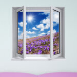 Sticker trompe l'oeil pente avec crocus