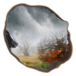 Sticker trompe l'oeil pluie d'automne Sticker trompe l'oeil pluie d'automne