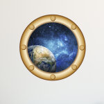 Sticker trompe l'oeil la terre dans l'espace