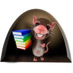 Sticker trompe l'oeil trou de souris bibliothèque Sticker trompe l'oeil trou de souris bibliothèque