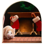 Sticker trompe l'oeil trou de souris prt pour nol