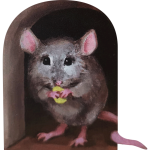 Sticker trompe l'oeil trou de souris rat gourmand Sticker trompe l'oeil trou de souris rat gourmand