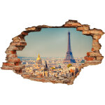 Sticker trompe l'oeil vue sur paris Sticker trompe l'oeil vue sur paris