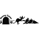 Sticker trou de souris avec l'arbre de nol