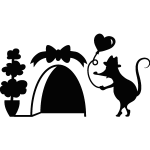Sticker trou de souris avec ballon de coeur Sticker trou de souris avec ballon de coeur