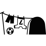 Sticker trou de souris avec le football Sticker trou de souris avec le football
