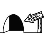 Sticker trou de souris avec un signe accueil Sticker trou de souris avec un signe accueil