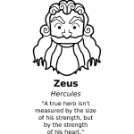 Sticker a true hero isn't measured by the size of his strength - zeus (hercules)