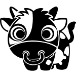 Sticker vache aux grands yeux