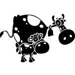 Sticker vache et veau