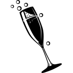 Sticker verre de cocktail avec des bulles