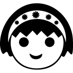 Sticker visage de fille avec serre - tte