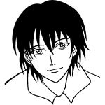 Sticker visage d'une personnage manga Sticker visage d'une personnage manga