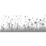 Sticker vitre fenêtre dépoli privatif - vitrophanie 100x40cm - ombre grise champ de fleurs et papillons ... Sticker vitre fenêtre dépoli privatif - vitrophanie 100x40cm - ombre grise champ de fleurs et papillons ...