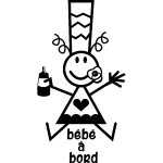 Sticker pour voiture attention bb  bord bigoudne