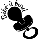 Sticker voiture bb  bord ttine