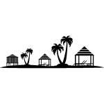 Sticker voyage chalets et cocotiers