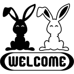 Sticker welcome lapins