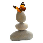 Sticker zen tour galets et papillon Sticker zen tour galets et papillon