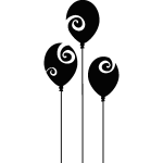 Trois ballons avec des boucles Trois ballons avec des boucles
