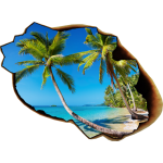 Trompe l'oeil plage tropicale