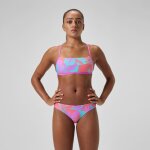 Bas de bikini femme club training imprim� rose / vert