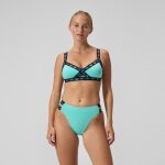 Bas de bikini femme flu3nte logo elastic taille haute turquoise