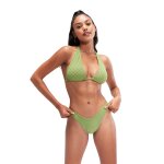 Bas de bikini flu3nte chancr en tissu ponge vert