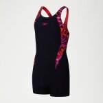 Combishort fille panel imprim noir / rouge