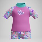 Ensemble fille rash digital � manches courtes rose