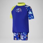 Ensemble garon avec haut rashguard  manches courtes digital pour garons bleu