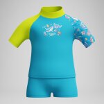 Ensemble garon learn to swim rash  manches courtes imprim bleu / jaune