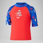 Ensemble haut rash garon digital  manches courtes rouge / bleu