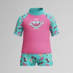 Ensemble rashguard b�b� fille learn to swim � manches courtes rose / vert