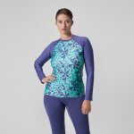 Haut femme rash imprim� � manches longues bleu / vert