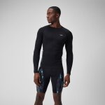 Haut rash � manches longues essential, hommes, noir / blanc