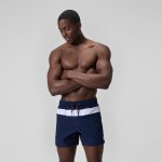 Jetstream short de bain � rayures colourblock 40 cm, hommes, bleu marine / blanc