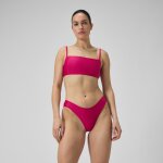 Maillot de bain 2 pices uni  fines bretelles rglables pour femmes magenta brume