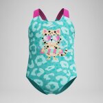 Maillot de bain b�b� fille learn to swim imprim� turquoise