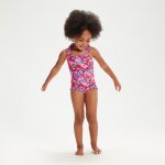 Maillot de bain bb  fines bretelles  volants learn to swim rose