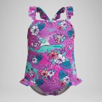 Maillot de bain bb learn to swim  fines bretelles et volants imprims rose