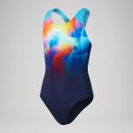 Maillot de bain digital placement splashback pour fille bleu marine / bleu