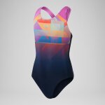 Maillot de bain digital placement splashback pour fille bleu marine / rose