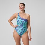 Maillot de bain femme asymmetric imprim bleu / vert