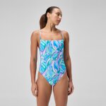 Maillot de bain femme � bretelles fines r�glables vert / rose