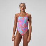 Maillot de bain femme club training dos en v et imprim� rose / vert